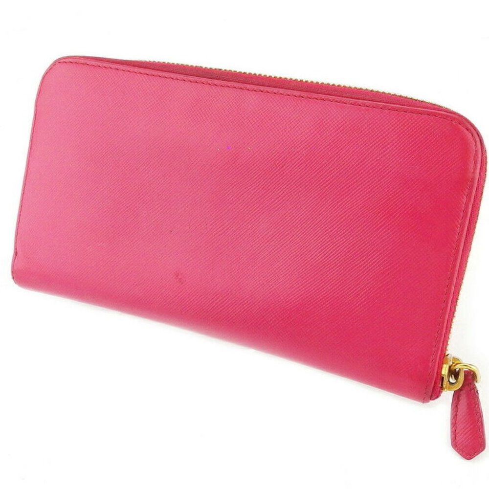 Prada Long Wallet Ribbon Pink Safiano Leather Auth USED T17788 - Picture 8 of 10